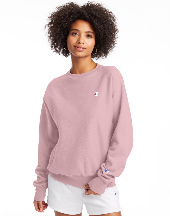 Champion Reverse Weave Crew C Logo Sweatshirt Dames - Roze - Belgie 7603OCQSB